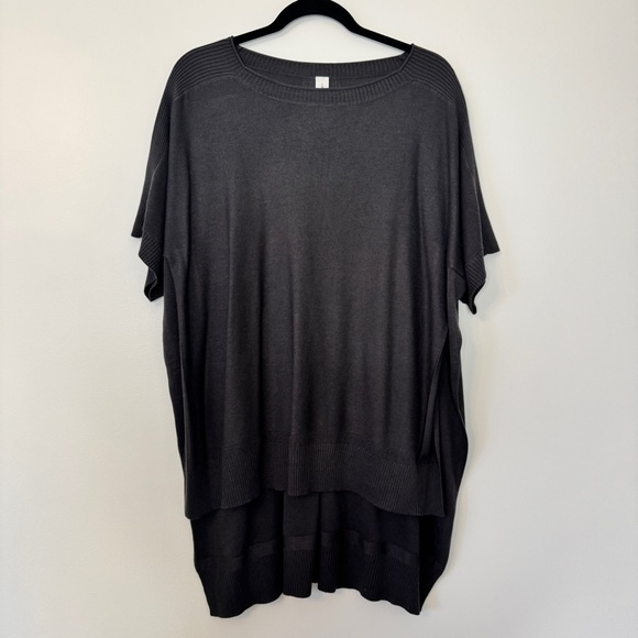 Lululemon Be At Ease Poncho Graphite Grey Knit Cashmere Blend Sweater One Size - Picture 2 of 15